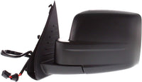 Front Power Mirror Manual Folding Heated Textured Left Driver Side Direct Replacement Compatible With 2008-2012 Jeep Liberty CH1320287 57010185AF