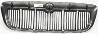 Front Header Panel Thermoplastic And Fiberglass + Grille Chrome Shell & Primed Insert Direct Replacement Compatible With 1998-2002 Mercury Grand Marquis FO1220214 FO1200353