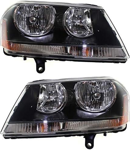 Set Of 2 Front Headlight Assembly Right Passenger & Left Driver Side Direct Replacement Compatible With 2008-2014 Dodge Avenger 5303745AD-PFM 5303744AD-PFM