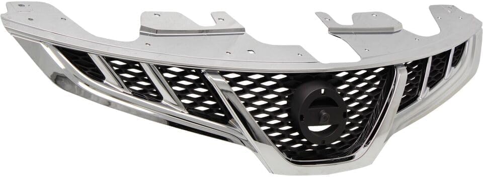 Front Grille Chrome Shell With Primed Insert Plastic Direct Replacement Compatible With 2011-2014 Nissan Murano NI1200270 623101SZ0B