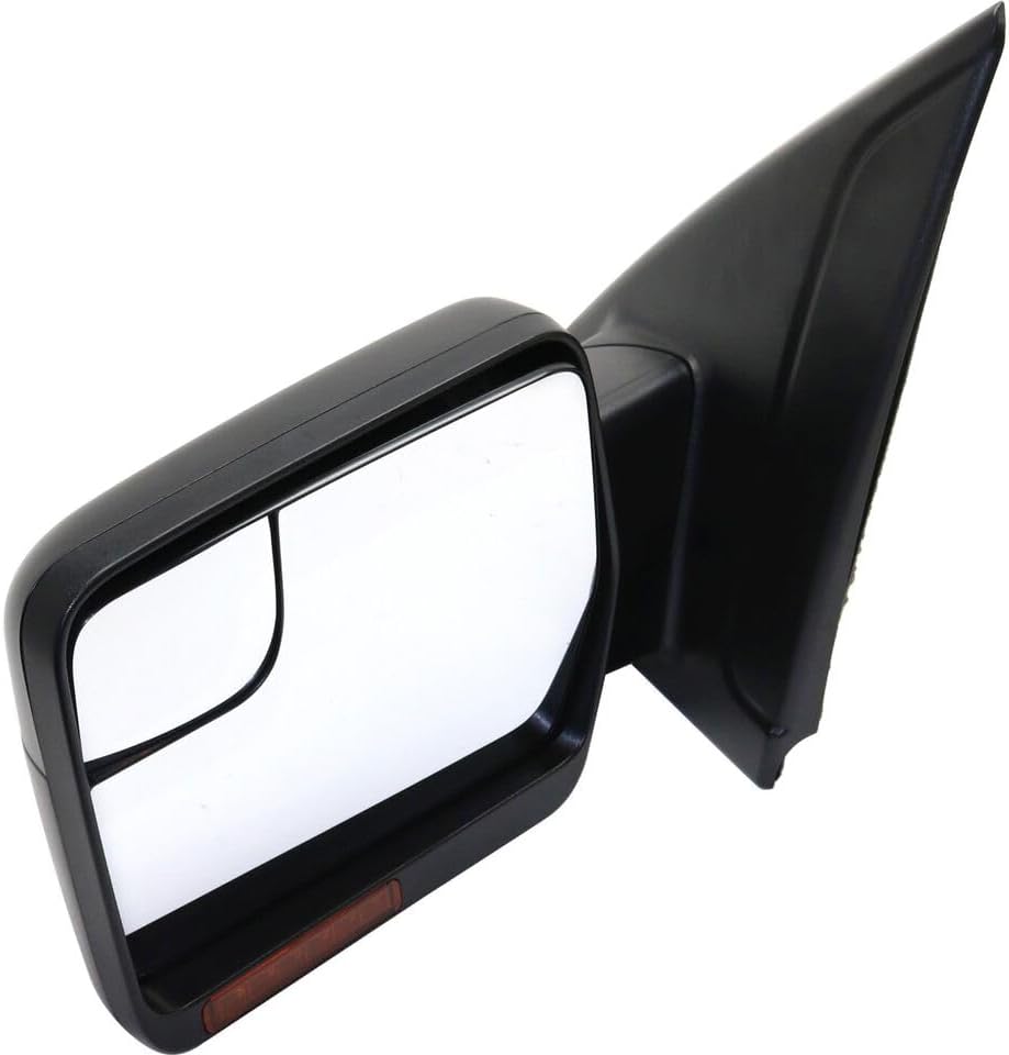 Front Power Mirror Manual Folding Heated Textured Left Driver Side Direct Replacement Compatible With 2011-2014 Ford F-150 FO1320407 BL3Z17683CA
