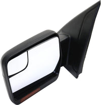 Front Power Mirror Manual Folding Heated Textured Left Driver Side Direct Replacement Compatible With 2011-2014 Ford F-150 FO1320407 BL3Z17683CA
