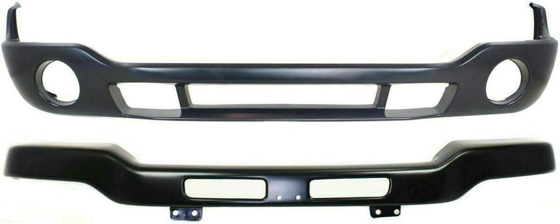 Front Bumper Steel + Lower Valance Primed Direct Replacement Compatible With 2003-2006 GMC Sierra 1500 2500HD 3500 GM1000684 GM1002464 12335963 88979837