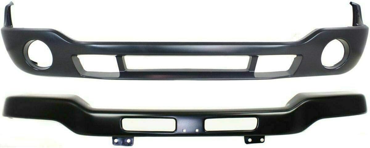 Front Bumper Steel + Lower Valance Primed Direct Replacement Compatible With 2003-2006 GMC Sierra 1500 2500HD 3500 GM1000684 GM1002464 12335963 88979837