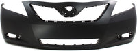 Front Bumper Cover Primed + Upper Grille Black Shell & Insert + Lower Textured Direct Replacement Compatible With 2007-2009 Toyota Camry TO1036103 TO1000329 TO1200288 5311206010