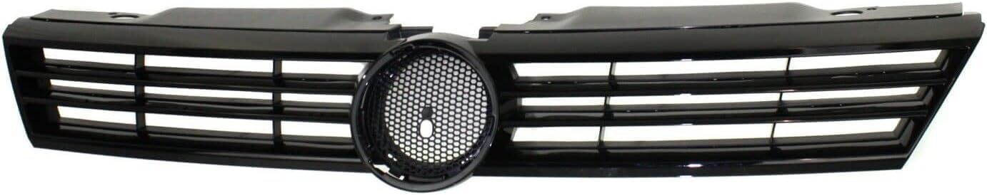 Front Grille Assembly Primed Shell And Insert Plastic Direct Replacement Compatible With 2011-2014 Volkswagen Jetta VW1200151 5C6853651QWA