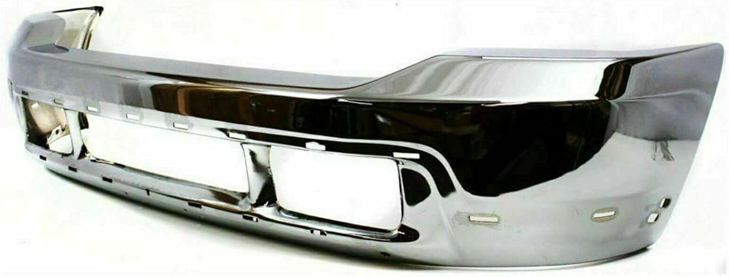AUTOS PARTS PLUS Front Bumper Chrome Steel With Lower Cover Holes Direct Replacement Compatible With 1999-2004 Ford F-Series Super Duty FO1002375 3C3Z17757BA