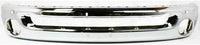 Front Bumper Face Bar Chrome + Upper Cover Primed + Molding Step Pad Direct Replacement Compatible With 2002-2005 Dodge Ram 1500 2500 3500 CH1002383 CH1000338 CH1019102 55077946AB
