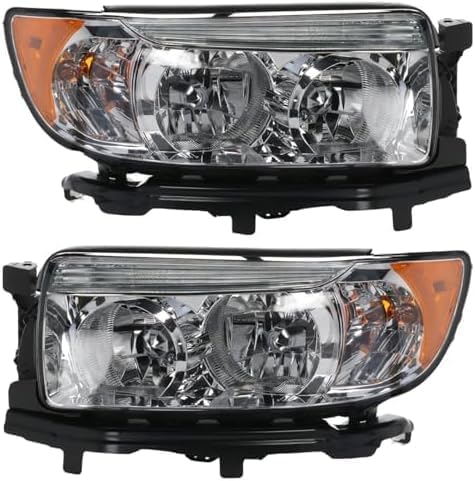 Set Of 2 Front Head Light Assembly Halogen Right Passenger & Left Driver Side Direct Replacement Compatible With 2006-2008 Subaru Forester SU2502119 SU2503119 84001SA471 84001SA461