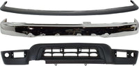 Front Bumper Face Bar Chrome Steel + Filler Gray + Lower Valance Primed Direct Replacement Compatible With Toyota 4Runner 1999-2002 TO1095182 TO1002168 TO1087108 5391135911 5210135660