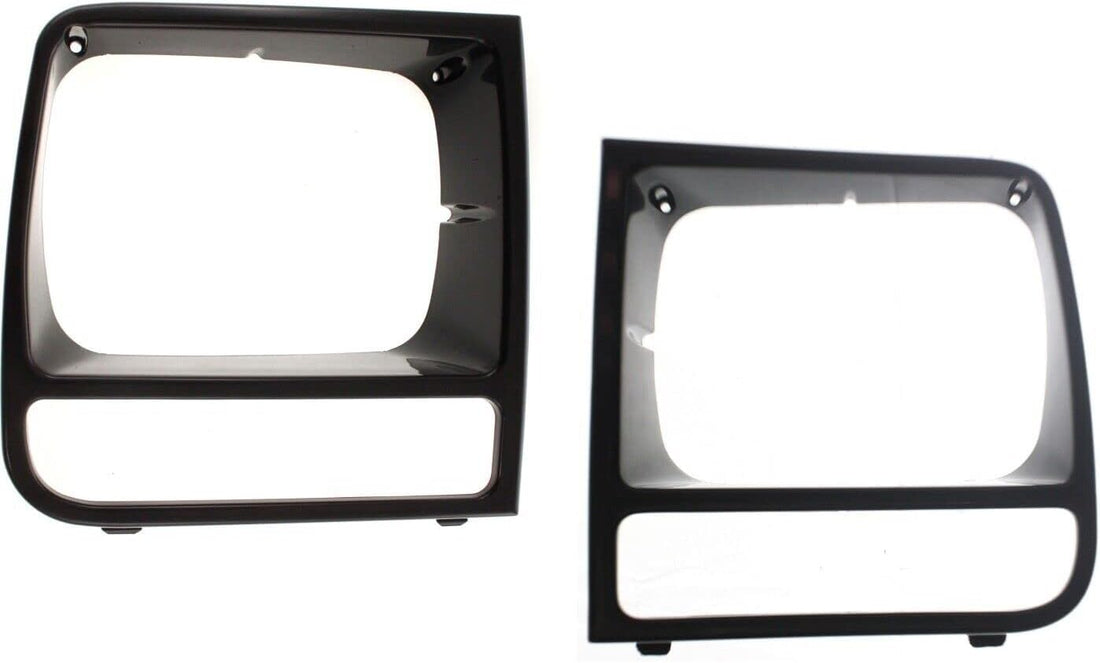 Set Of 2 Front Head Lamp Door Primed Left Driver & Right Passenger Side Direct Replacement Compatible With 1998-2001 Jeep Cherokee CH2512156 CH2513156 5EM73SW1 5EM72SW1
