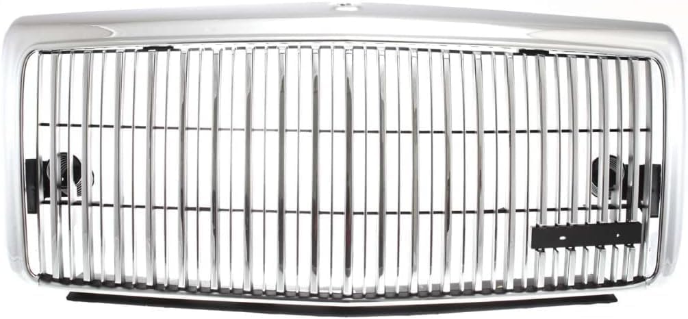 Front Grille Assembly Chrome Shell And Insert Plastic With Emblem Provision Direct Replacement Compatible With 1995-1997 Lincoln Town Car FO1200333 F5VY8200A