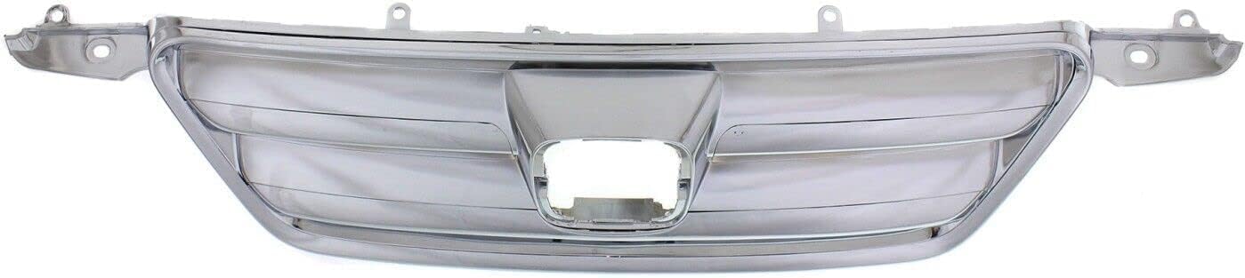 Front Bumper Upper Grille Chrome Shell & Insert Direct Replacement Compatible With 2005-2006 Honda CR-V HO1200194 71122S9AA01-PFM