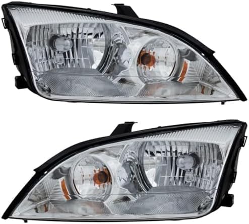 Set Of 2 Front Headlight Assembly Right Passenger & Left Driver Side Direct Replacement Compatible With 2005-2007 Ford Focus FO2503210 FO2502210 4F4Z13008AD 4F4Z13008AC