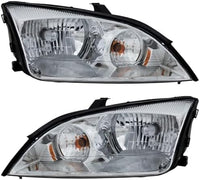 Set Of 2 Front Headlight Assembly Right Passenger & Left Driver Side Direct Replacement Compatible With 2005-2007 Ford Focus FO2503210 FO2502210 4F4Z13008AD 4F4Z13008AC