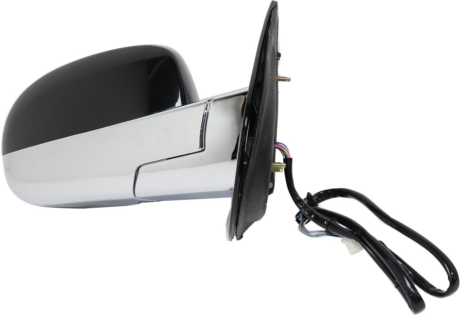 Front Power Mirror Non-Towing Heated Chrome Body With Primed Cap Right Passenger Side Direct Replacement Compatible With 2007-2014 Cadillac Escalade 25776162
