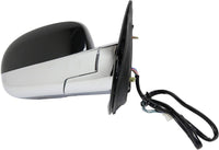 Front Power Mirror Non-Towing Heated Chrome Body With Primed Cap Right Passenger Side Direct Replacement Compatible With 2007-2014 Cadillac Escalade 25776162