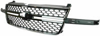 AUTOS PARTS PLUS Front Grille Chrome Without Center Bar + Moldings + Headlight Support Brackets Left Driver & Right Passenger Side Direct Replacement Compatible With 2003-2006 Chevrolet Silverado
