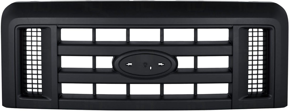 Front Grille Painted Black Shell And Insert Direct Replacement Compatible With 2008-2021 Ford Econoline Van FO1200509 8C2Z8200B