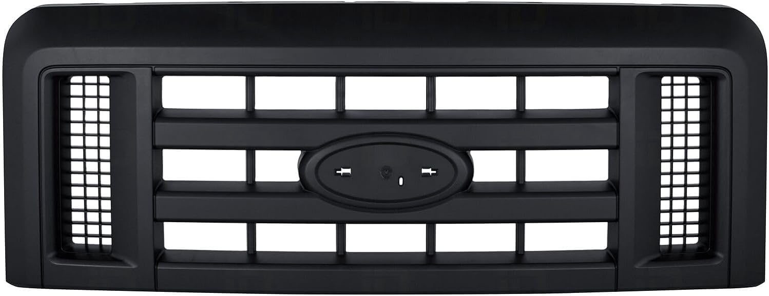 Front Grille Painted Black Shell And Insert Direct Replacement Compatible With 2008-2021 Ford Econoline Van FO1200509 8C2Z8200B