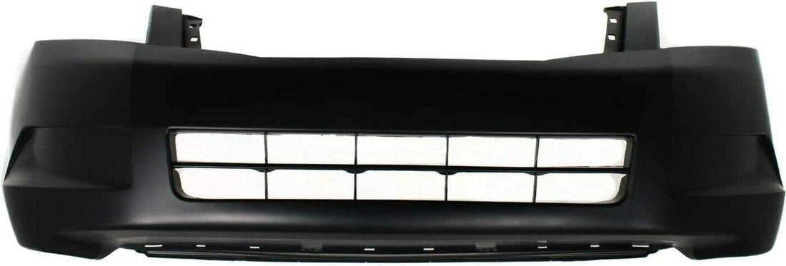 Front Bumper Cover Primed + Grille Primed Shell & Insert with Chrome Molding Direct Replacement Compatible with 2008-2010 Honda Accord
