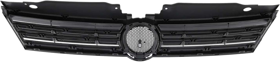 Front Upper & Lower Grille + Fog Light Covers Left Driver & Right Passenger Side Direct Replacement Compatible With 2011-2014 Volkswagen Jetta VW1036121 VW1200151 VW1038119