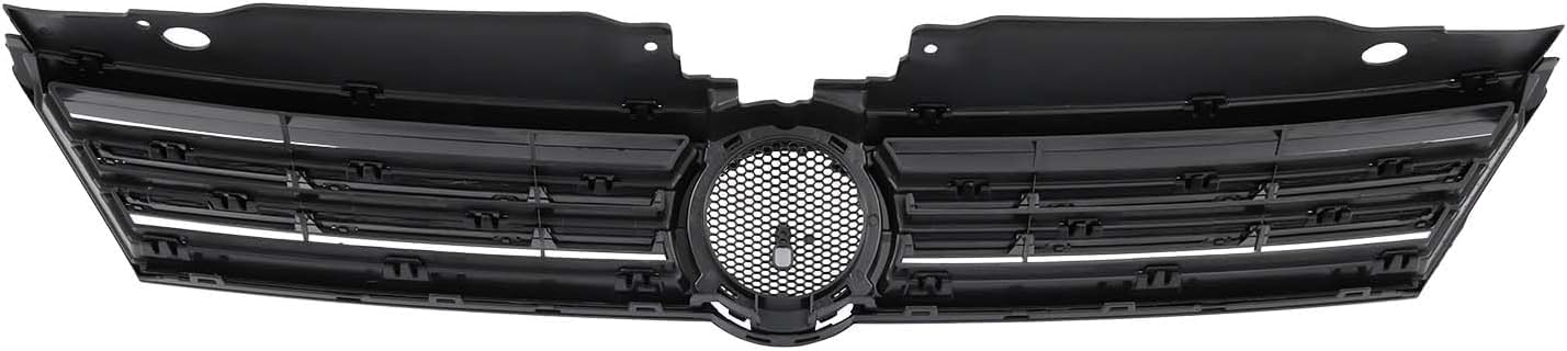 Front Upper & Lower Grille + Fog Light Covers Left Driver & Right Passenger Side Direct Replacement Compatible With 2011-2014 Volkswagen Jetta VW1036121 VW1200151 VW1038119