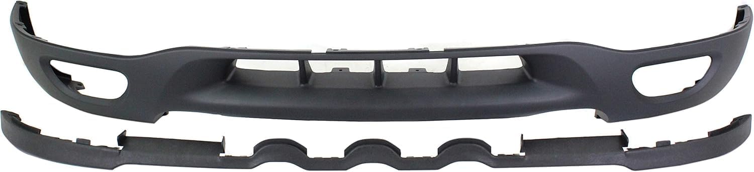 Front Bumper Chrome + Lower Valance Textured + Brackets Left Driver & Right Passenger Side Direct Replacement Compatible With 1999-2002 Ford Expedition / 1999-2003 F-150 FO1067129