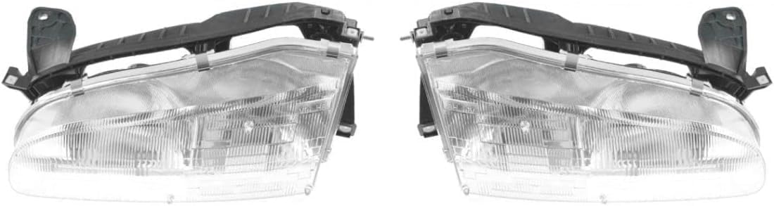 Set Of 2 Front Headlight Assembly Right Passenger & Left Driver Side Direct Replacement Compatible With 1993-1997 Geo Prizm GM2502134 GM2503134 94852390 94852389