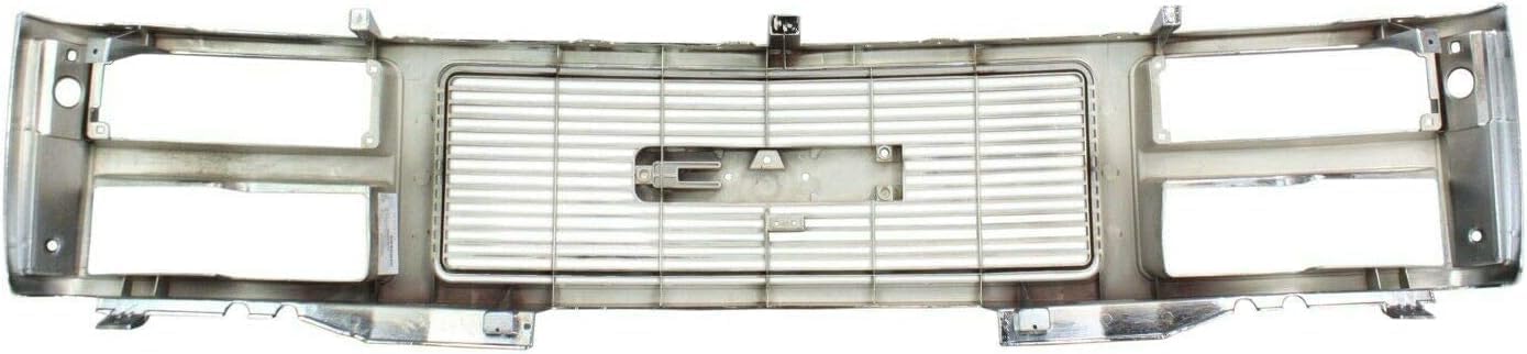 Front Grille Chrome Shell With Black Insert Direct Replacement Compatible With 1988-1993 GMC C/k Series GM1200229 15615109