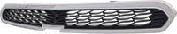 Front Upper Grille Chrome Shell With Textured Black Insert Direct Replacement Compatible With 2013-2015 Chevrolet Spark GM1200657 95078754