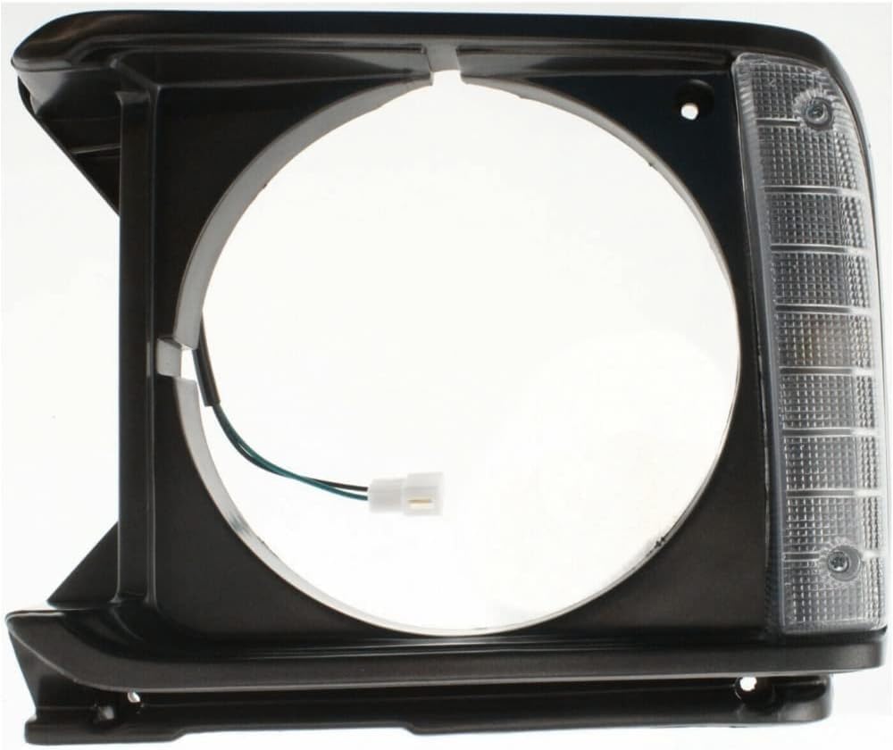 Set Of 2 Front Head Lamp Bezels With Parking Light Holes Primed Left Driver & Right Passenger Side Direct Replacement Compatible With 1979-1981 Toyota Pickup TO2512133 TO2513133