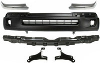 AUTOS PARTS PLUS Front Bumper Cover Textured + Reinforcement + End Chrome Trim + Brackets Left & Right Side Direct Replacement Compatible With 1998-2000 Toyota Tacoma TO1095173 TO1025104