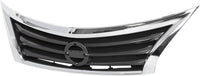 Front Grille Chrome Shell/Black Insert Direct Replacement Compatible With 2013-2015 Nissan Altima NI1200250 623103TA0A
