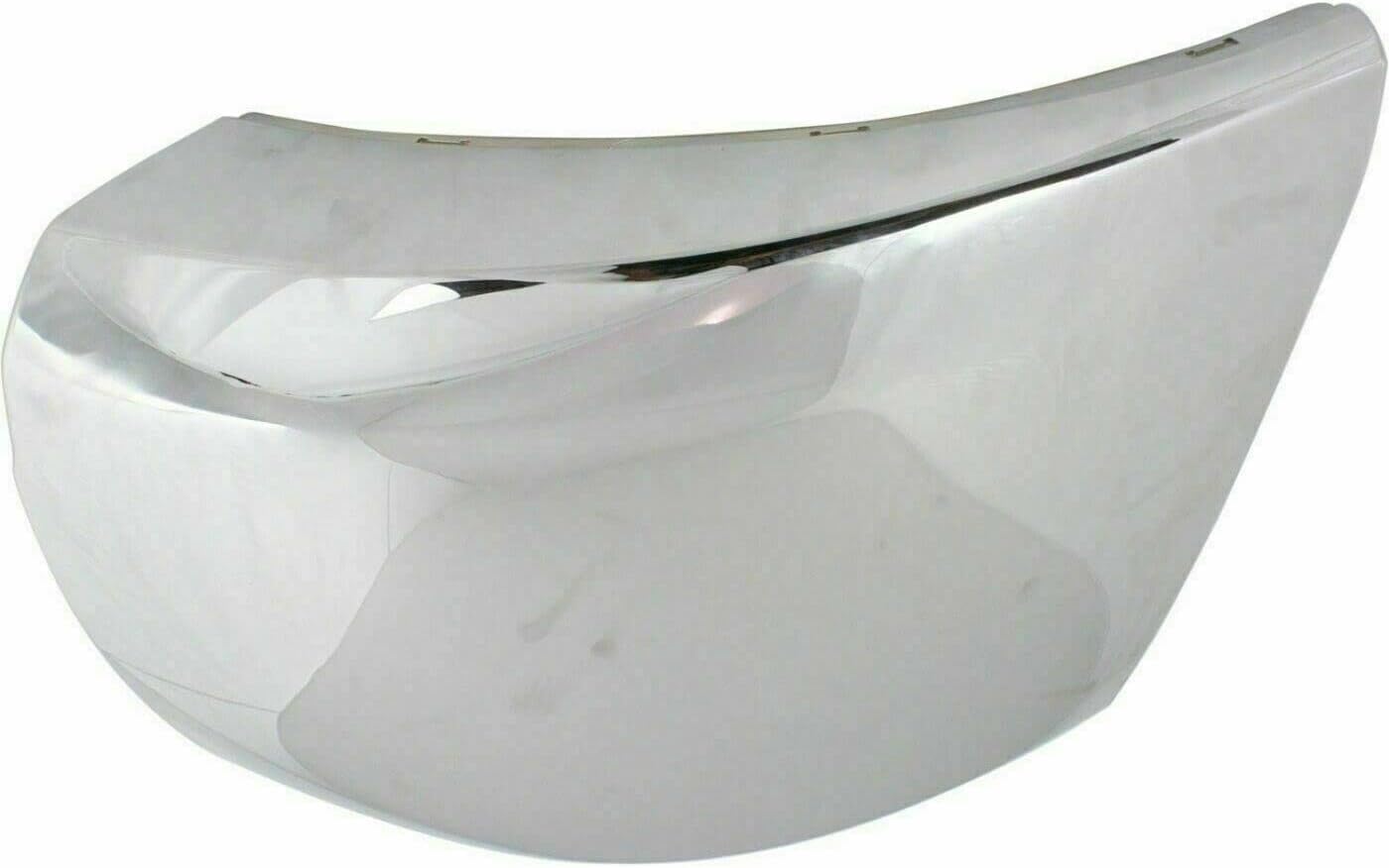 AUTOS PARTS PLUS Set Of 2 Front Bumper End Caps Chrome Steel Left Driver & Right Passenger Side Direct Replacement Compatible With 2007-2012 Chevrolet Silverado 2500HD 3500HD GM1017107 GM1016107