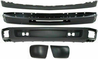 Front Bumper Primed + Lower Valance Air Deflector + Extension Textured + End Caps Left Driver & Right Passenger Side Direct Replacement Compatible With 2009-2013 Chevy Silverado 1500