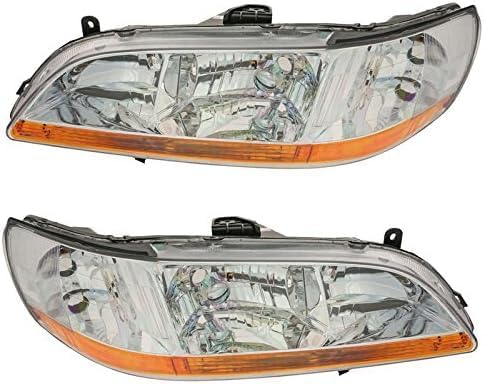 Set Of 2 Front Headlight Lens And Housing Right Passenger & Left Driver Side Direct Replacement Compatible With 1998-2000 Honda Accord HO2503111 HO2502111 33101S84A01 33151S84A01