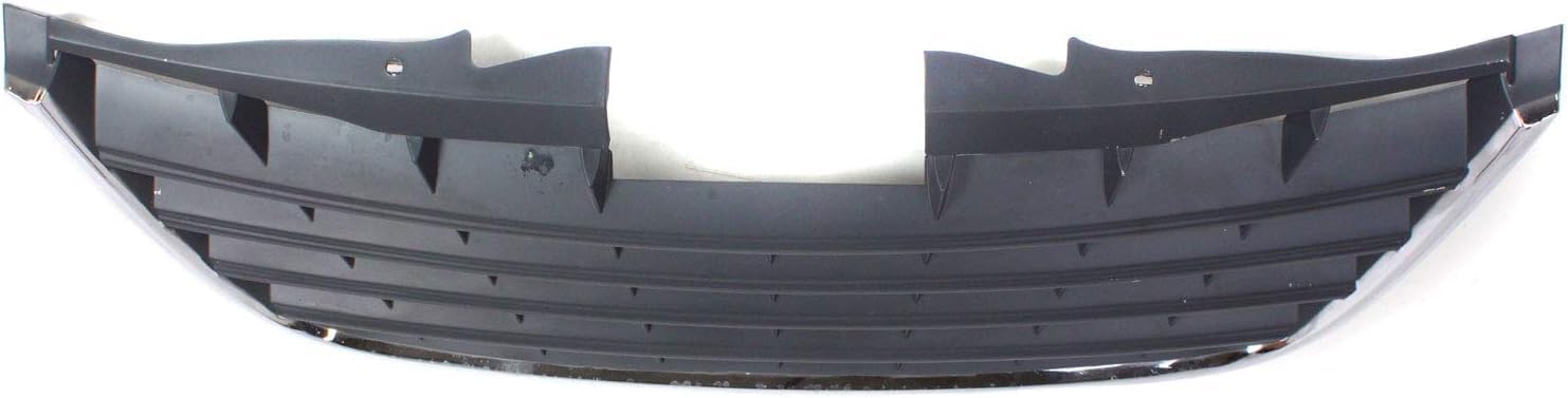 Front Grille Chrome Shell With Painted Dark Gray Insert Plastic Direct Replacement Compatible With 2008-2010 Chrysler Town & Country CH1200309 5113228AA