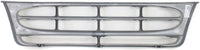 AUTOS PARTS PLUS Front Grille Silver Shell & Insert + Header Panel ABS Plastic + Bumper Filler Stone Deflector Primed Direct Replacement Compatible With 1997-2002 Ford E- Class FO1200338 FO1092175