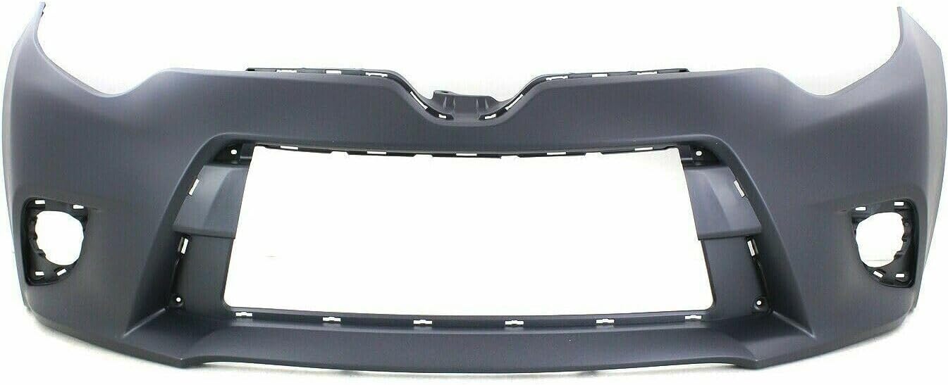 Front Bumper Cover Primed + Upper + Lower Grille Shell & Insert Textured Direct Replacement Compatible With 2014-2016 Toyota Corolla TO1036145 TO1200366 TO1000399 5311202450