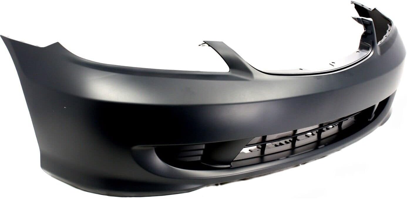 Front Bumper Cover Primed + Grille Painted Black Shell & Insert Direct Replacement Compatible With 2004-2005 Honda Civic HO1000216 HO1200164 04711S5AA91ZZ 71122S5AA00ZB