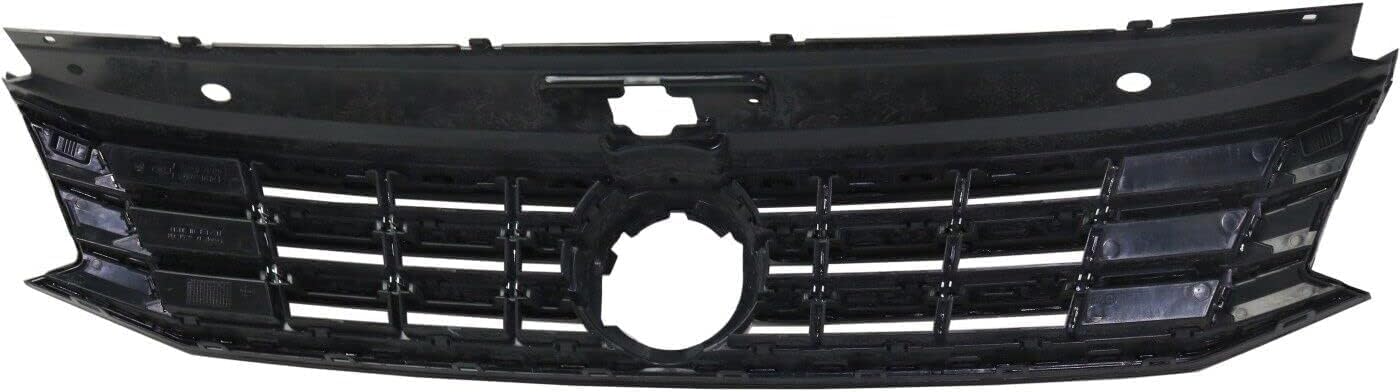 Front Grille Assembly Primed Shell And Insert Plastic Direct Replacement Compatible With 2016-2019 Volkswagen Passat VW1200169 561853651HOQE