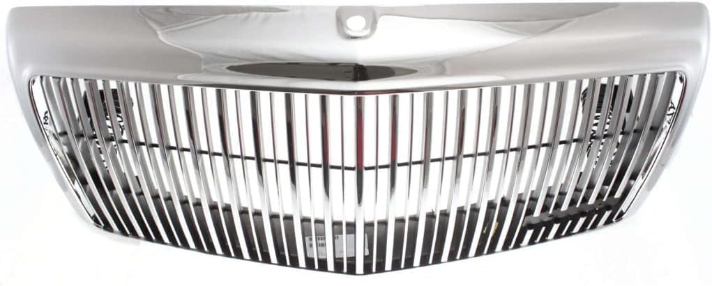 Front Grille Assembly Chrome Shell And Insert Plastic With Emblem Provision Direct Replacement Compatible With 1995-1997 Lincoln Town Car FO1200333 F5VY8200A