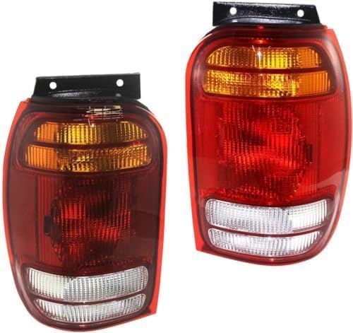 Set Of 2 Tail Light Lens And Housing Right Passenger & Left Driver Side Direct Replacement Compatible With 1998-2001 Ford Explorer/Mercury Mountaineer FO2801120 FO2800120