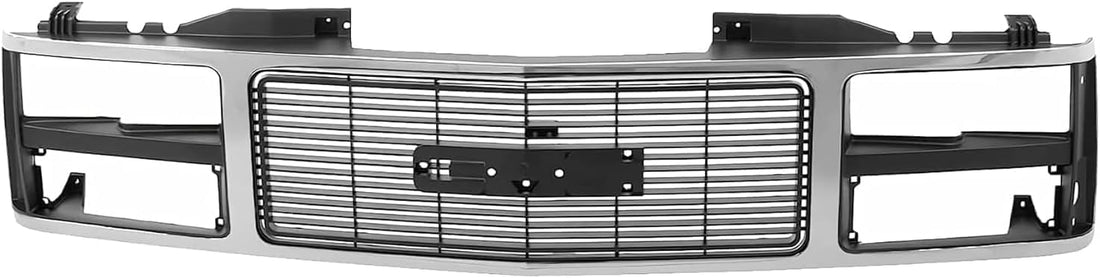 Front Grille Chrome Shell With Black Insert Direct Replacement Compatible With 1988-1993 GMC C/k Series GM1200229 15615109