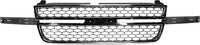 Front Grille Chrome Shell And Gray Insert Without Center Bar Direct Replacement Compatible with 2003-2006 Chevrolet Silverado 2500HD 3500 GM1200546 12335956