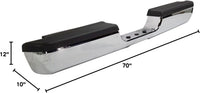 Rear Bumper Chrome With Step Pad Provision Without Mounting Bracket Direct Replacement Compatible With 1994-2001 Dodge Ram 1500/1994-2002 2500 3500 CH1102328 82401316