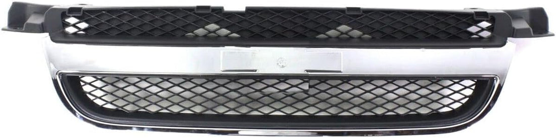 Front Grille With Chrome Center Bar Textured Black Shell And Insert Direct Replacement Compatible With 2007-2011 Chevrolet Aveo GM1200577 96648529