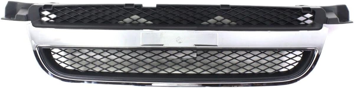 Front Grille With Chrome Center Bar Textured Black Shell And Insert Direct Replacement Compatible With 2007-2011 Chevrolet Aveo GM1200577 96648529