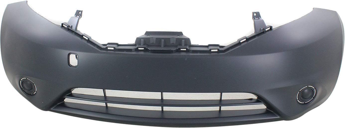 Front Bumper Cover Primed With Fog Light Holes Direct Replacement Compatible With 2014-2015 Nissan Versa Note NI1000292 FBM223VY0J